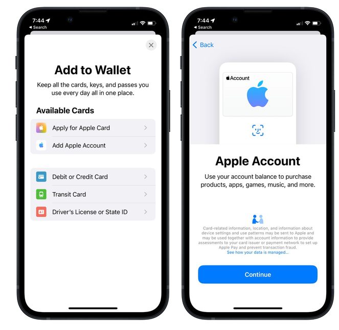蓬安苹果手机维修分享iOS 15.5钱包App如何添加 Apple 账户 